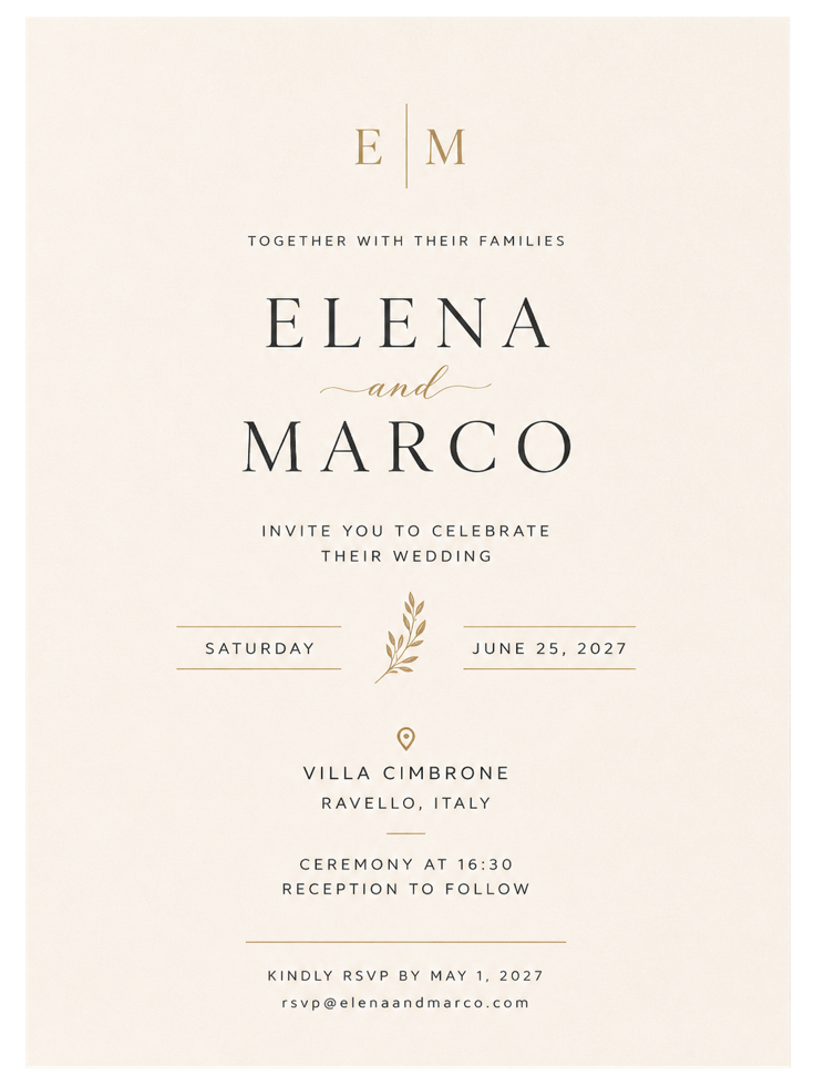 Premium printed wedding invitation