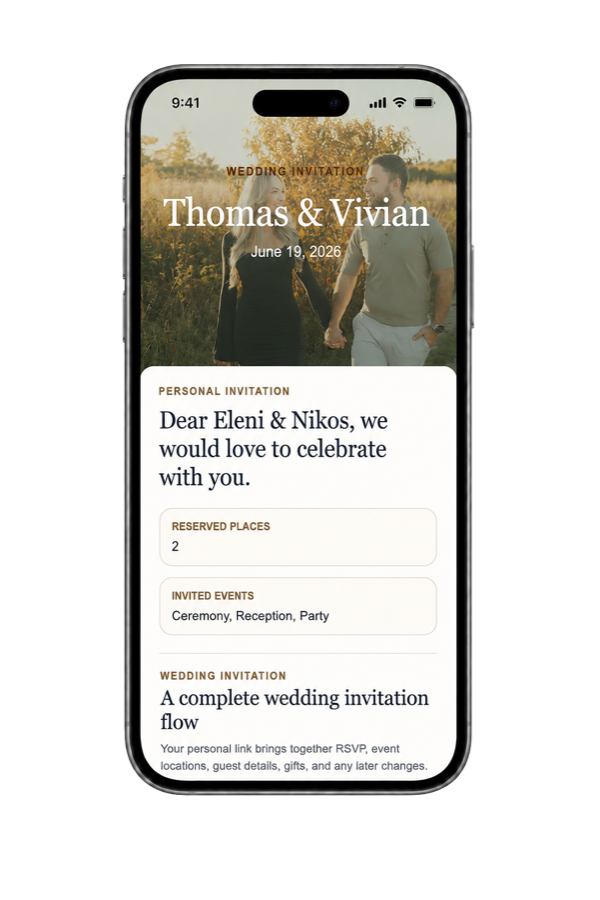 Mobile RSVP invitation screen