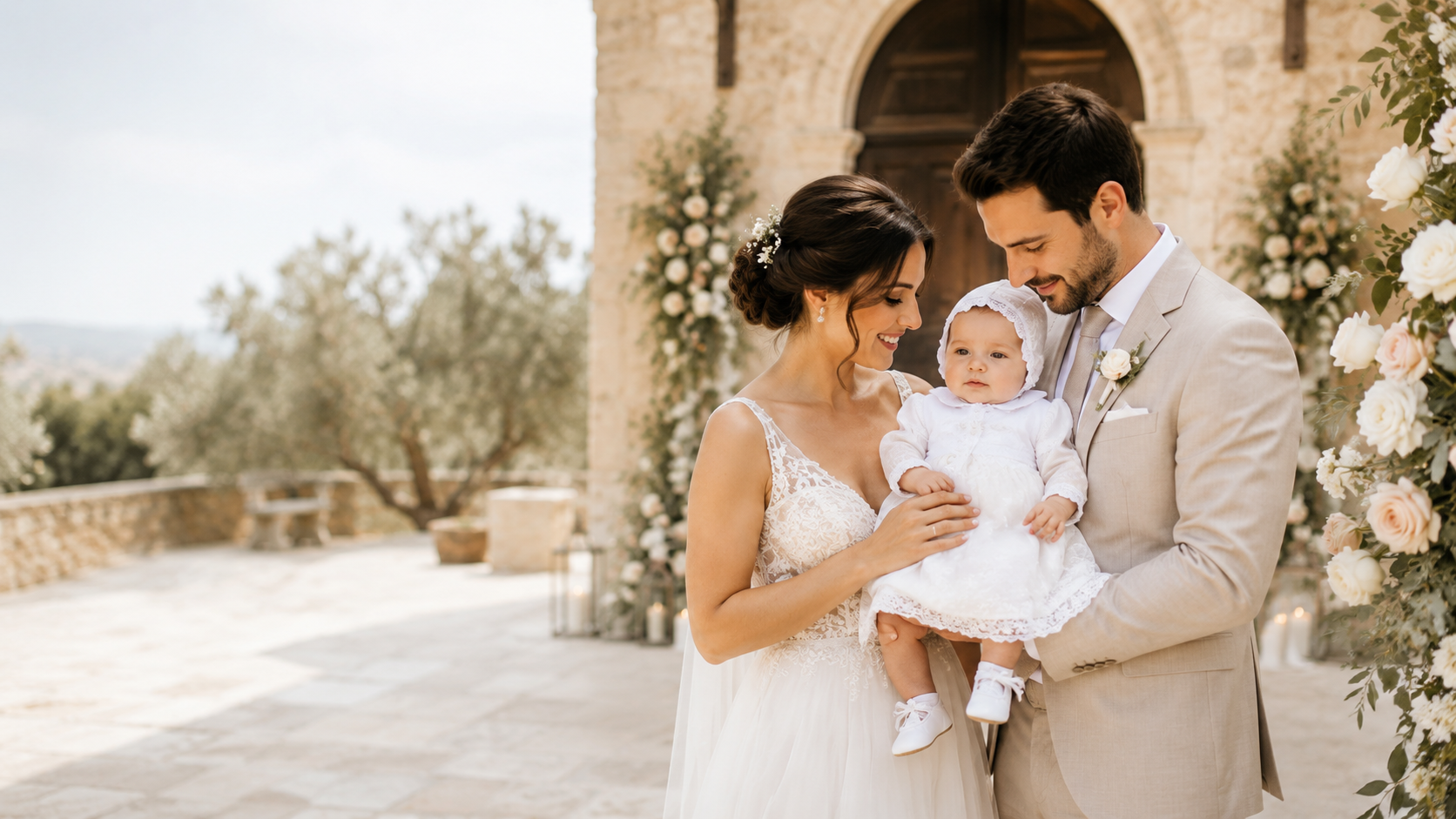 Elegant combined event family portrait