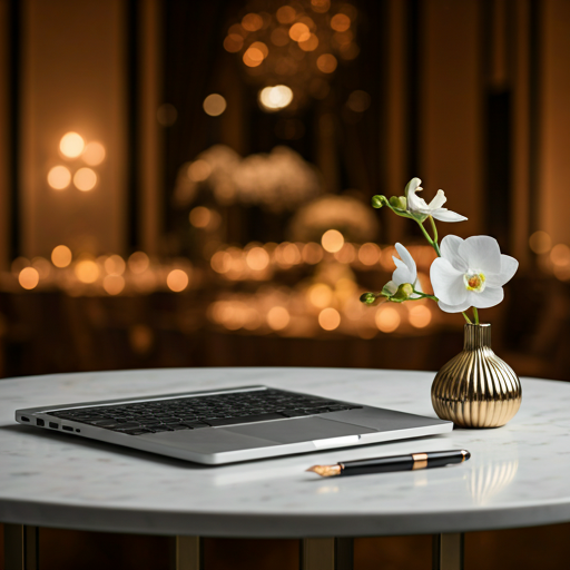 Elegant event planning workspace