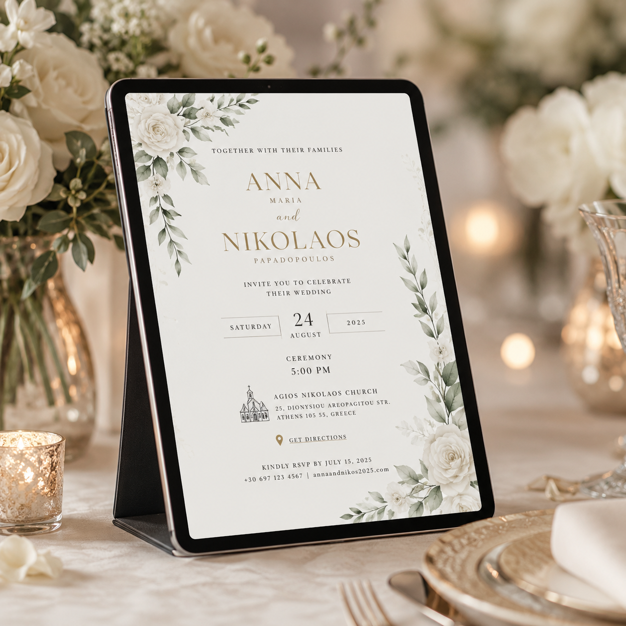Wedding ceremony invitation detail